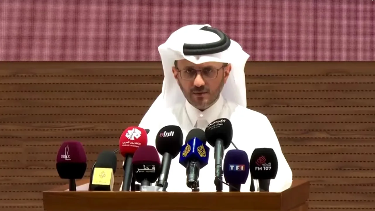 VIDEO SHOWS: QATAR’S FOREIGN MINISTRY SPOKESPERSON, MAJED AL-ANSARI, SPEAKING DURING BRIEFING