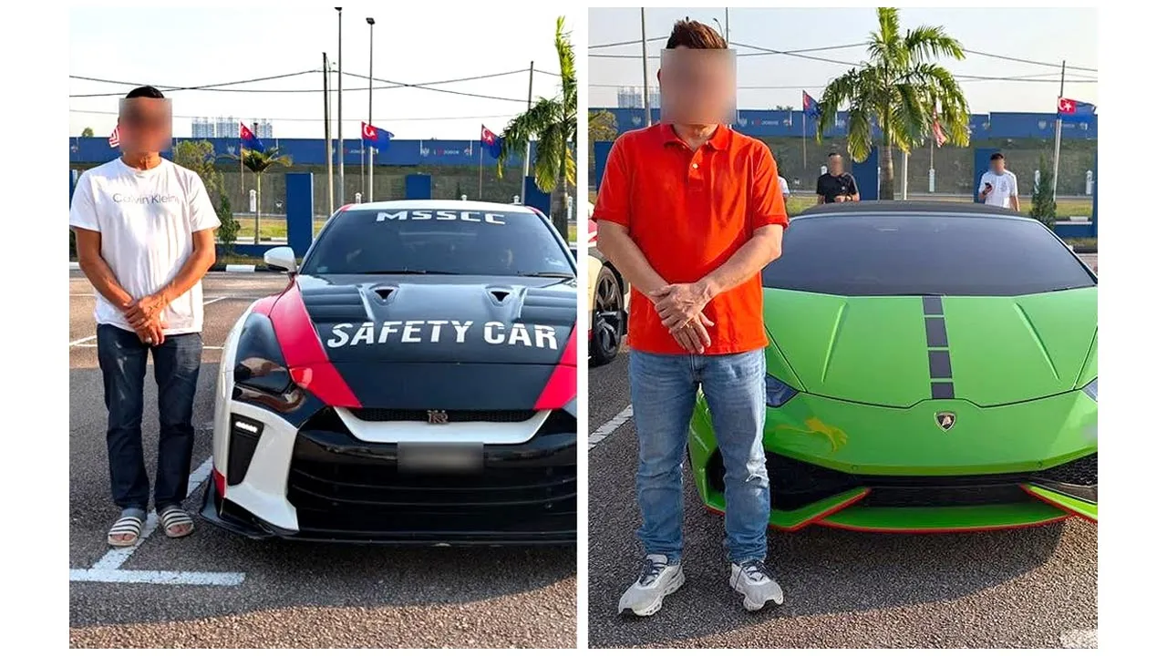 Dua Pemandu Kereta Jadi "Marsyal" Konvoi Supercar Ditahan - BERNAMA -- PIX FB Polis Daerah Iskandar Puteri