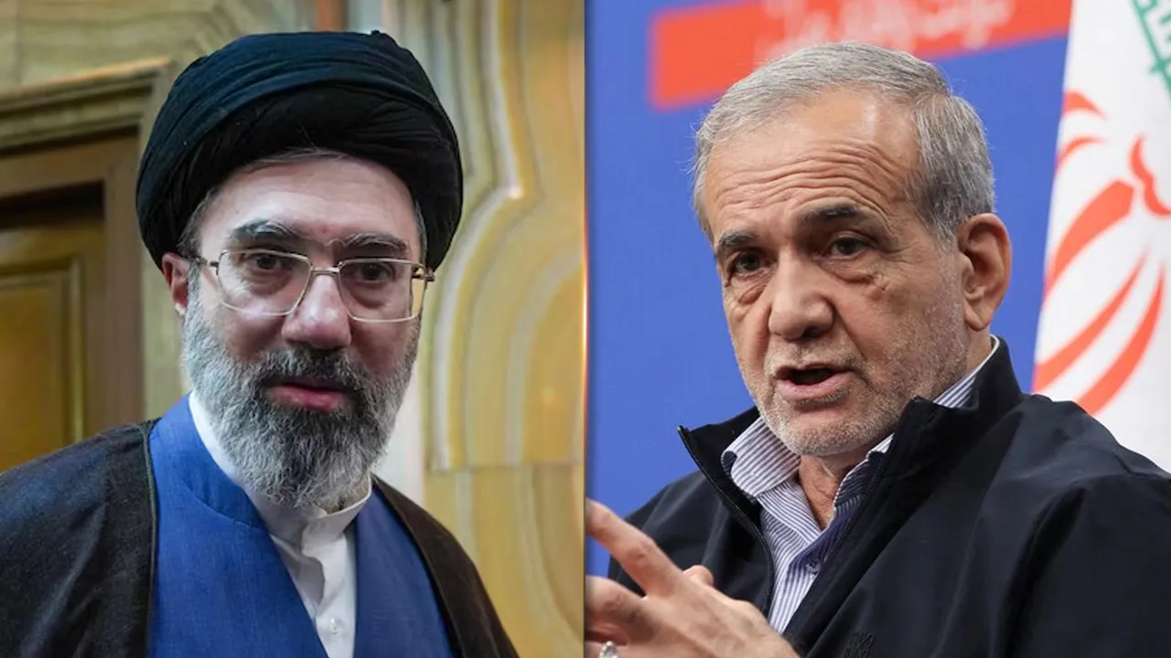  Iranian President Masoud Pezeshkian and Supreme Leader Mojtaba Khamenei -- REUTERS