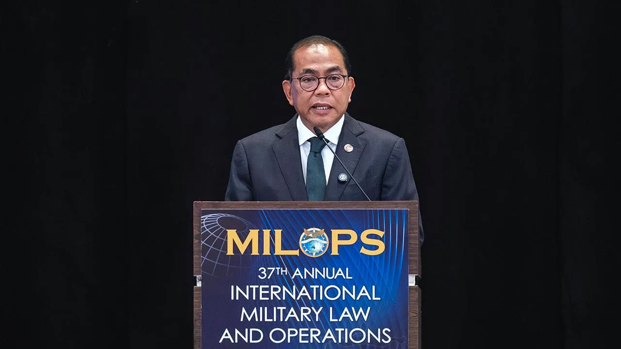 KUALA LUMPUR, Aug 3 -- Defence Minister Datuk Seri Mohamed Khaled Nordin delivers his welcome remarks at the 37th Annual International Military Law and Operations Strategic Engagement (MILOPS) 2026 today.  --fotoBERNAMA (2026) COPYRIGHT RESERVED