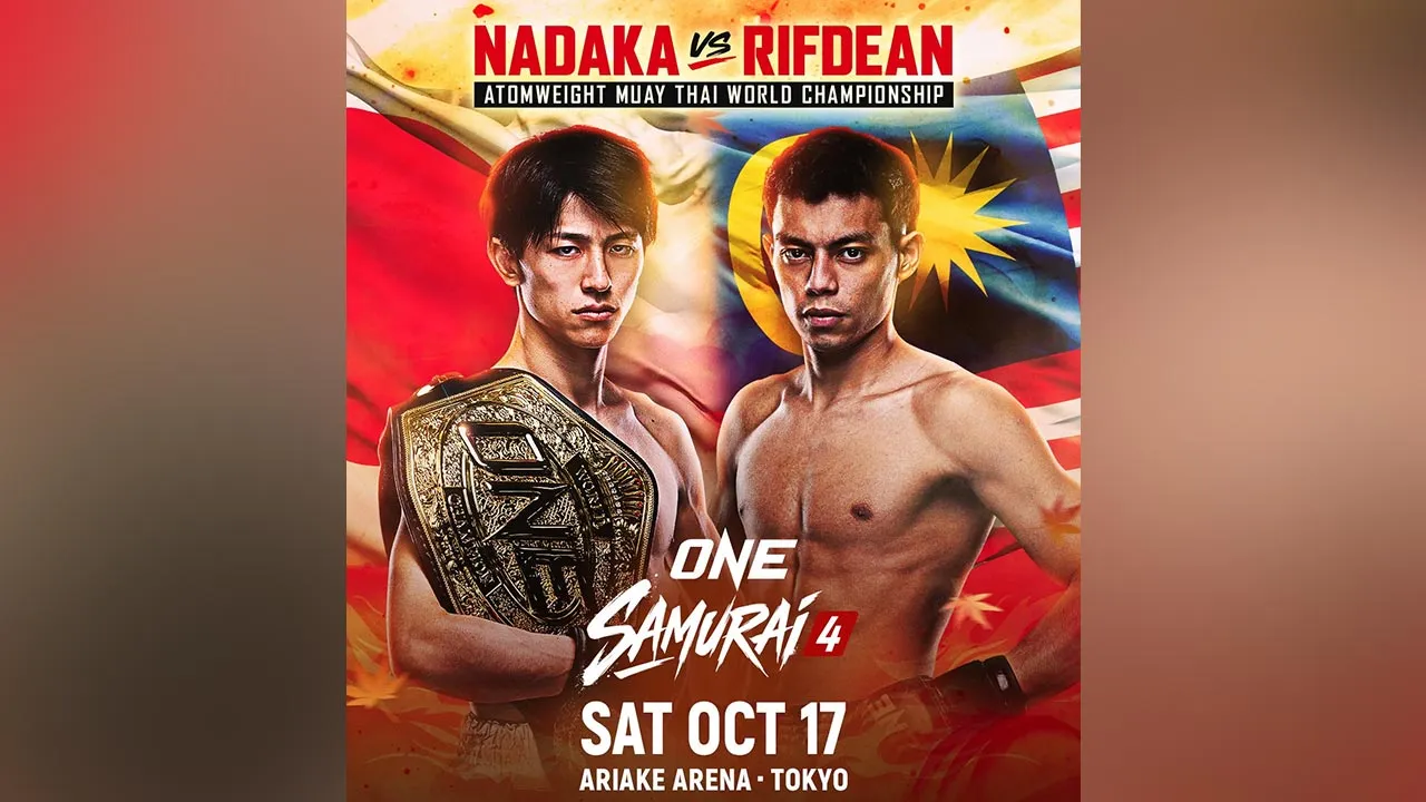 Rifdean Masdor takes on ONE Atomweight Muay Thai World Champion Nadaka in Tokyo on October 17 -- FB ONE Championship