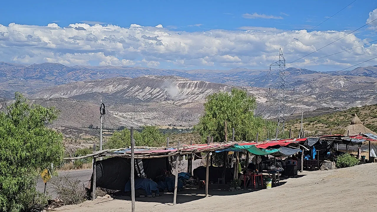 Dust rises, floating from the hills after an earthquake in Pacaycasa, Ayacucho, Peru, August 20, 2026, in this frame from a video. YERSON CORONADO /via REUTERS