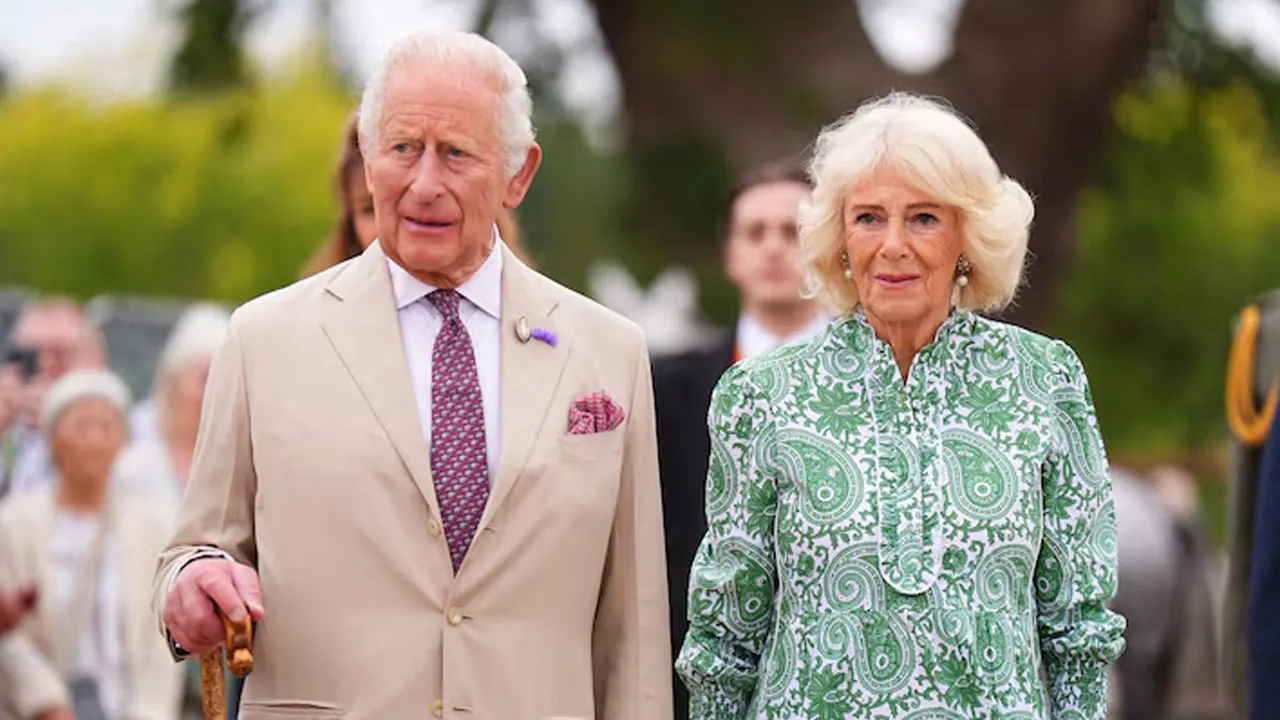 King Charles, Patron of the Royal Horticultural Society (RHS), and Queen Camilla arrive for a visit to the RHS Sandringham Flower Show, in Norfolk on July 22, 2026. Aaron Chown/Pool via REUTERS