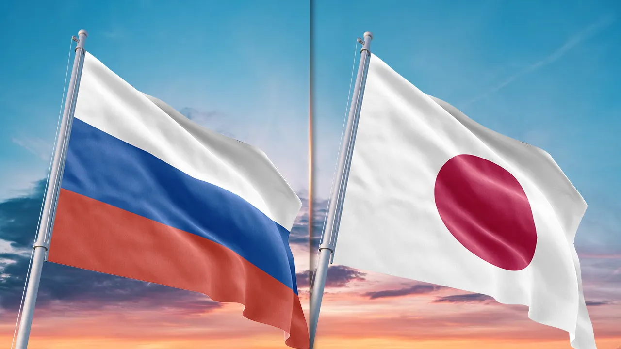 flags of Russia and Japan  -- AWANI