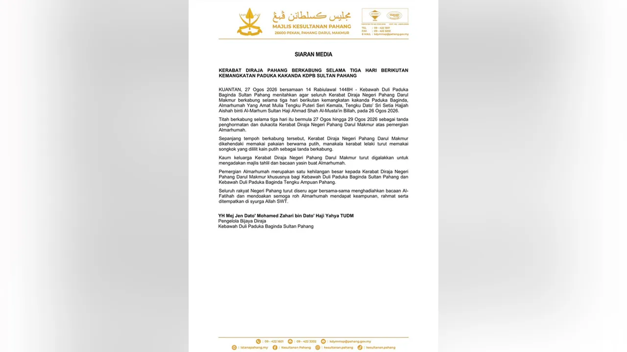 TB_STATEMENT KERABAT DIRAJA PAHANG BERKABUNG_AWANI