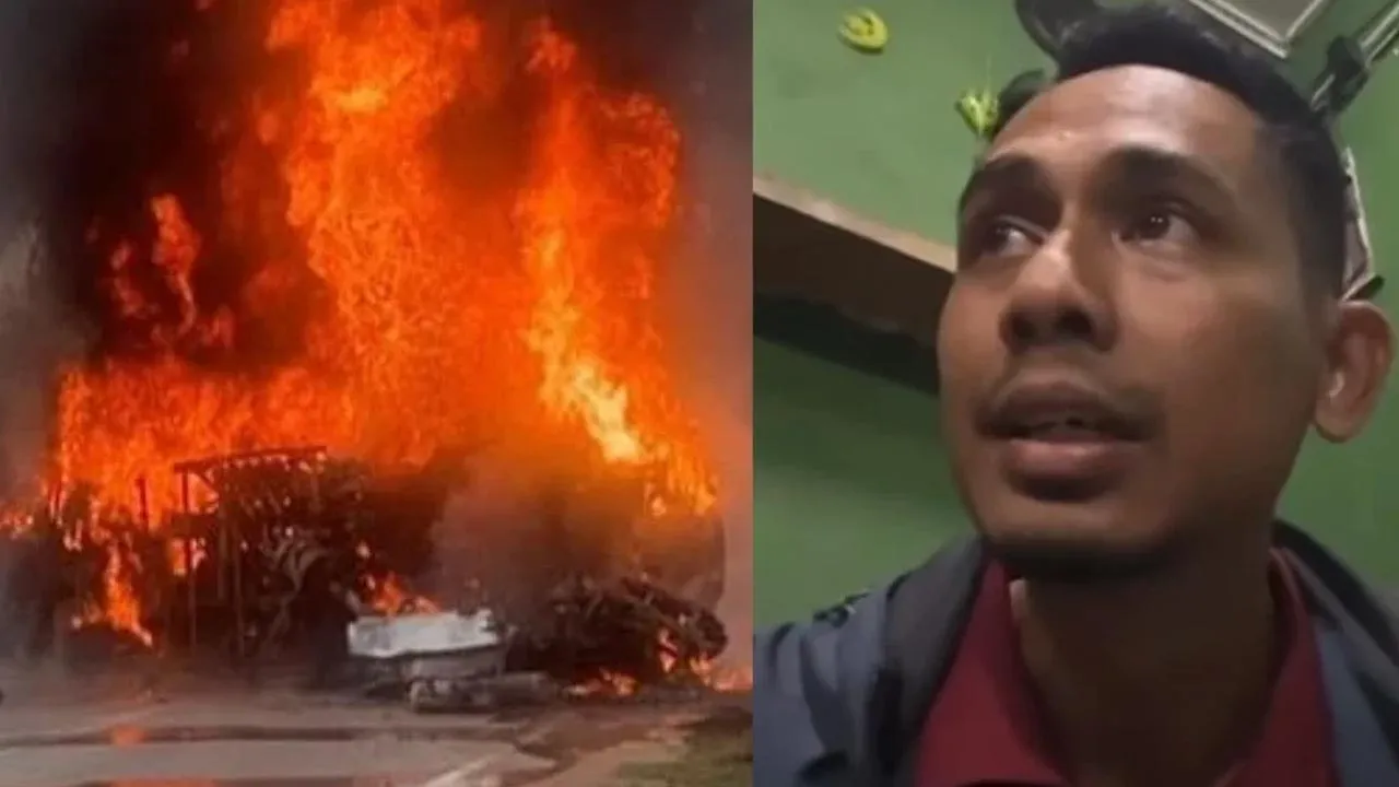Perkongsian pilu Saifulnizam Sulaiman, suami Nur Fatima Abdullah, 39, dan ayah kepada Muhamad Fattah Aisy Nuafal, 12, yang meninggal dunia dalam tragedi lori tangki hempap kereta sebelum terbakar di Jalan Temerloh-Triang -- SINAR HARIAN