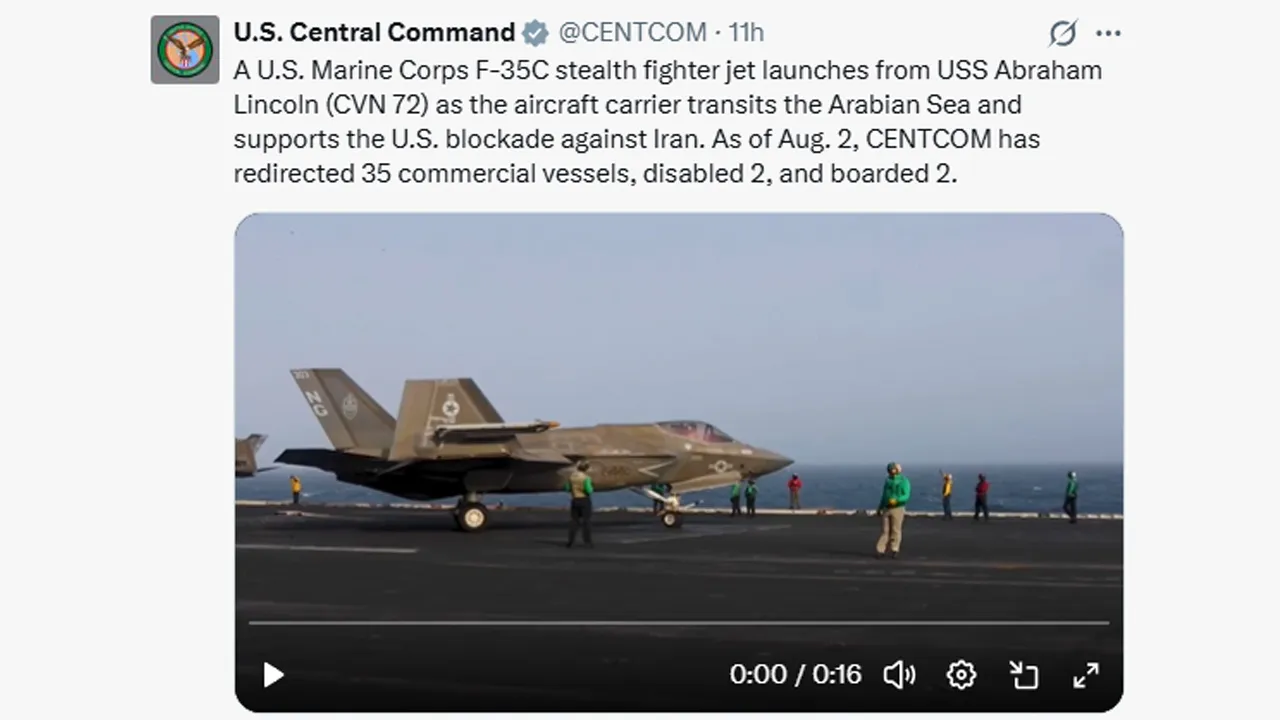 Sumber: X U.S. Central Command