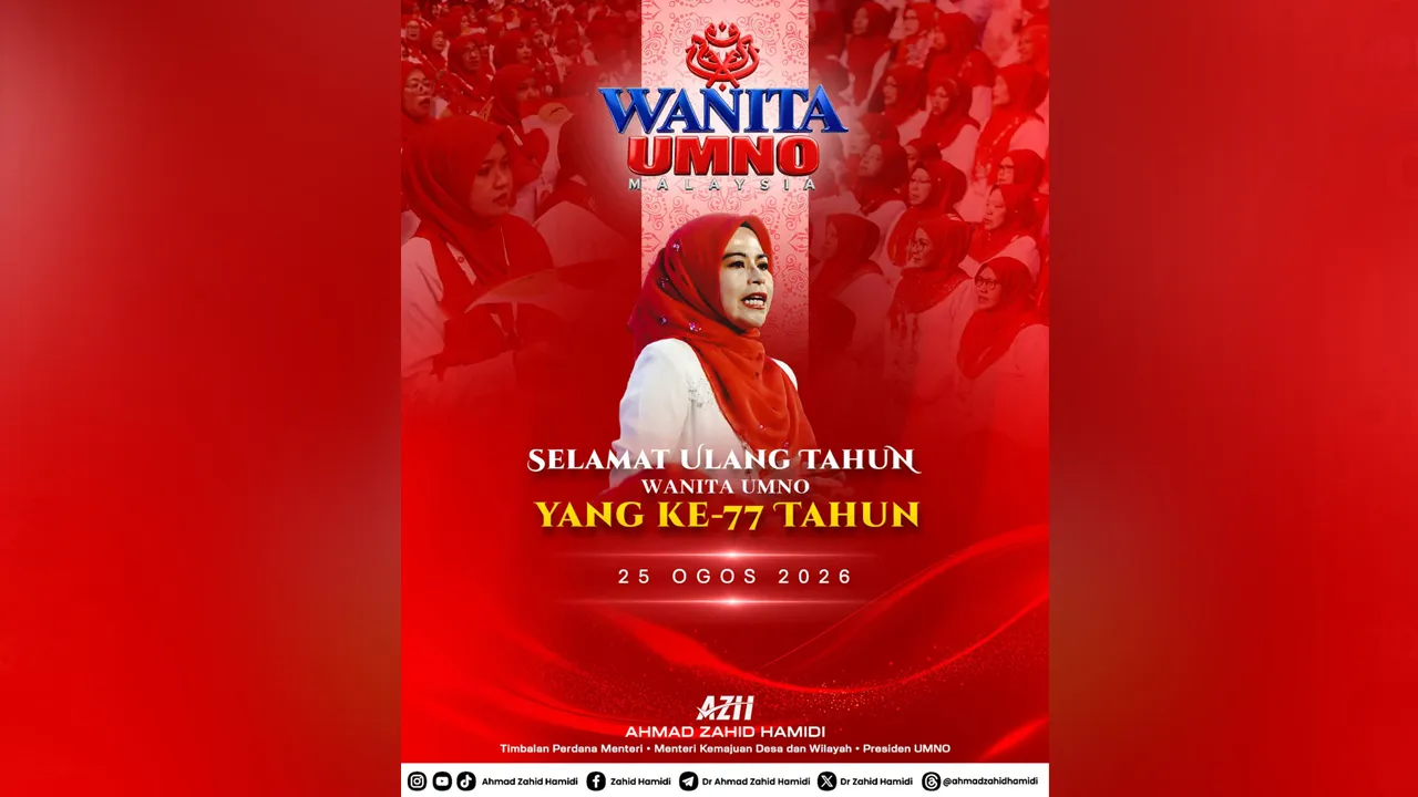 𝐒𝐞𝐥𝐚𝐦𝐚𝐭 𝐔𝐥𝐚𝐧𝐠 𝐓𝐚𝐡𝐮𝐧 𝐖𝐚𝐧𝐢𝐭𝐚 𝐔𝐌𝐍𝐎 𝐌𝐚𝐥𝐚𝐲𝐬𝐢𝐚 𝐊𝐞-𝟕𝟕  77 tahun bukan satu perjalanan yang singkat. Sepanjang UMNO merentasi pelbagai zaman, melalui kemenangan dan berdepan ujian, Wanita UMNO sentiasa menjadi antara kekuatan paling penting yang menggerakkan parti ini.