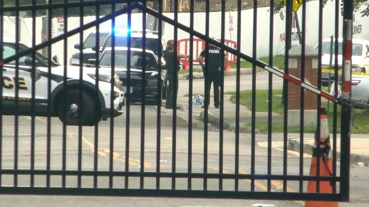 Police investigate the scene of a shooting on the campus of Virginia State University on Saturday, Aug. 15, 2026 in Petersburg, Va. (WWBT via AP)
