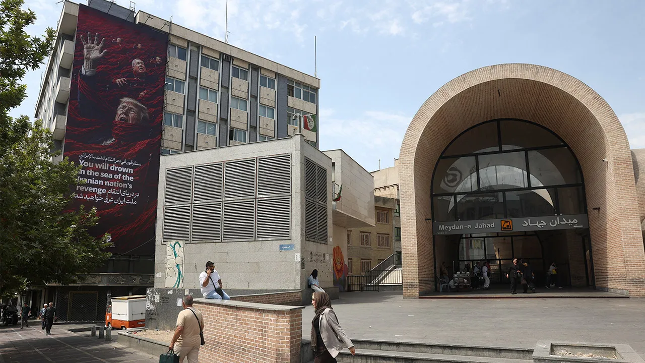 A billboard depicting U.S. President Donald Trump and Israeli Prime Minister Benjamin Netanyahu on a building in Tehran, Iran, July 18, 2026. Majid Asgaripour/WANA (West Asia News Agency) via REUTERS