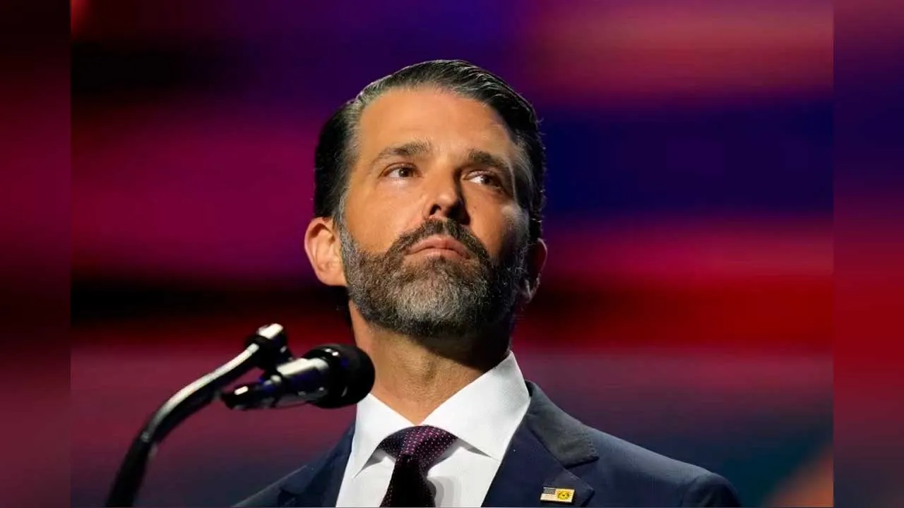 Donald Trump Jr., speaks on Thursday, Septemberr 10, in Dallas. Alex Brandon/AP