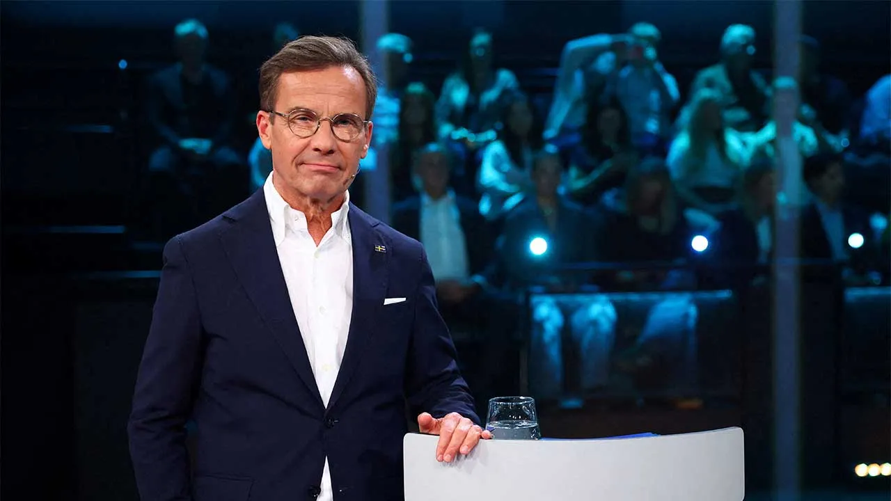 Incumbent Prime Minister Ulf Kristersson (Moderate Party) poses before a TV debate ahead of Sunday's general election in Rinkeby in Stockholm, Sweden, September 12, 2026. REUTERS/Denis Balibouse TPX IMAGES OF THE DAY