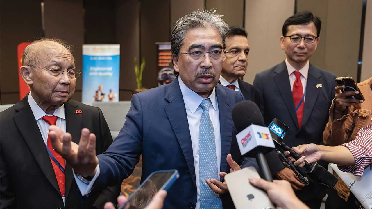 KUALA LUMPUR, Sept 1 - Investment, Trade and Industry Minister Datuk Seri Johari Abdul Ghani speaks to the media after delivering his keynote address at the 43rd MAJECA-JAMECA Joint Conference here today. - fotoBERNAMA (2026) COPYRIGHT RESERVED