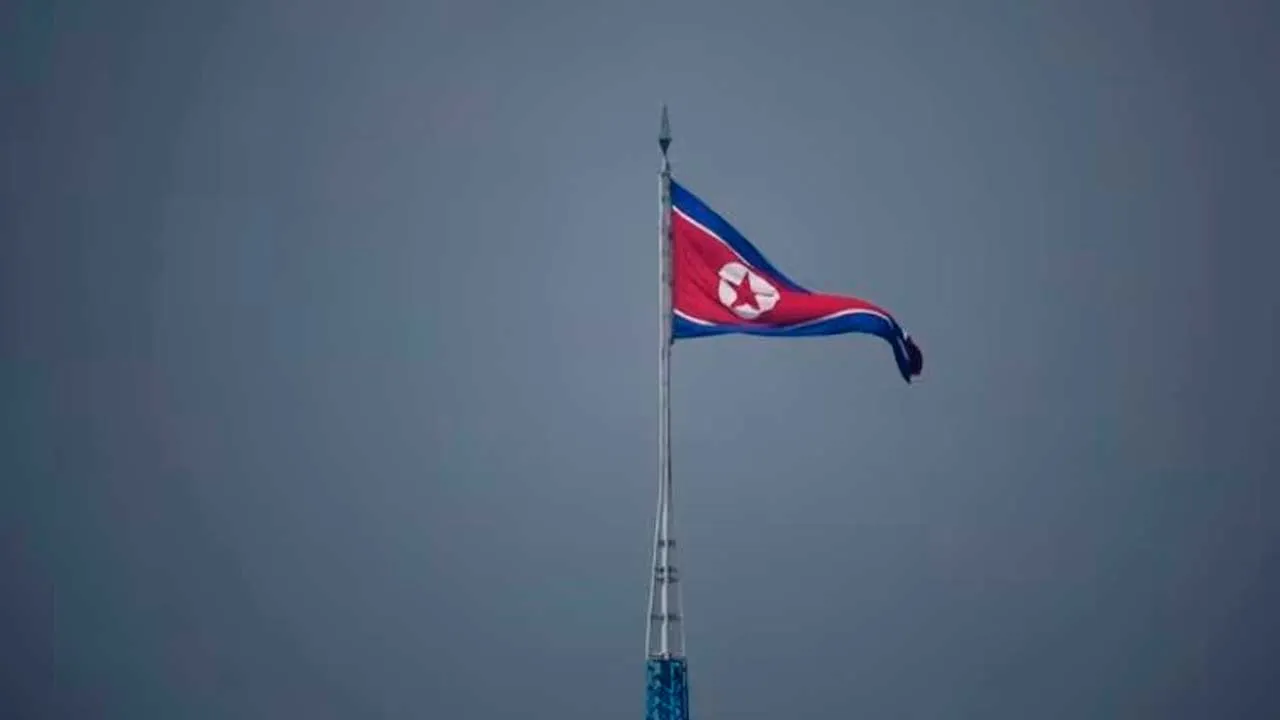 A North Korean flag flutters at the propaganda village of Gijungdong in North Korea, in this picture taken near the truce village of Panmunjom inside the demilitarised zone (DMZ) separating the two Koreas, South Korea, Jul 19, 2022. (File photo: REUTERS/Kim Hong-Ji)