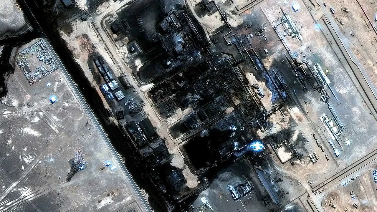 A satellite image shows a closer view of the damage at the Saudi Arabia East-West pipeline, located across the Arabian Peninsula, after a strike that hit it on September 11, 2026, in Saudi Arabia, September 13, 2026. Vantor/Handout via REUTERS THIS IMAGE HAS BEEN SUPPLIED BY A THIRD PARTY. NO RESALES. NO ARCHIVES. MANDATORY CREDIT. DO NOT OBSCURE LOGO. TPX IMAGES OF THE DAY