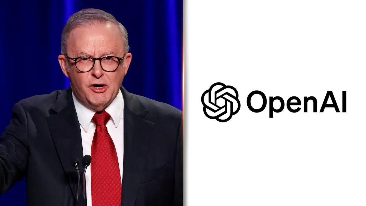 Perdana Menteri Australia, Anthony Albanese & logo OpenAI