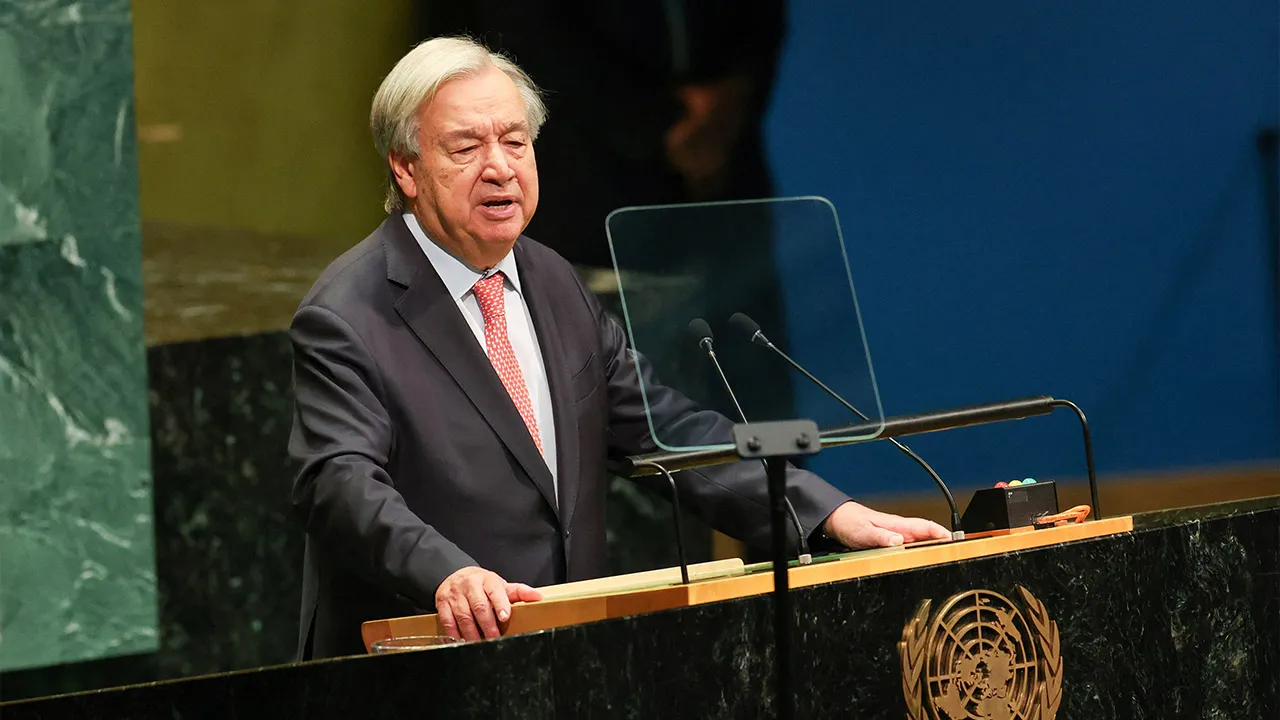 United Nations Secretary-General Antonio Guterres addresses the 81st United Nations General Assembly at UN headquarters in New York City, US, September 22, 2026. REUTERS/Shannon Stapleton