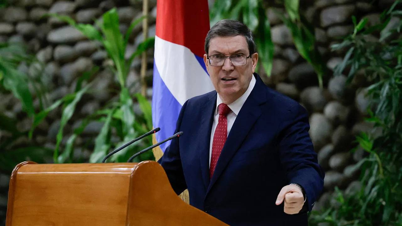 Cuban Foreign Minister Bruno Rodriguez speaks during a press conference, saying there are no talks underway with the United States, nor plans for future negotiations, amid a "genocidal" blockade, in Havana, Cuba, September 7, 2026 REUTERS/Norlys Perez