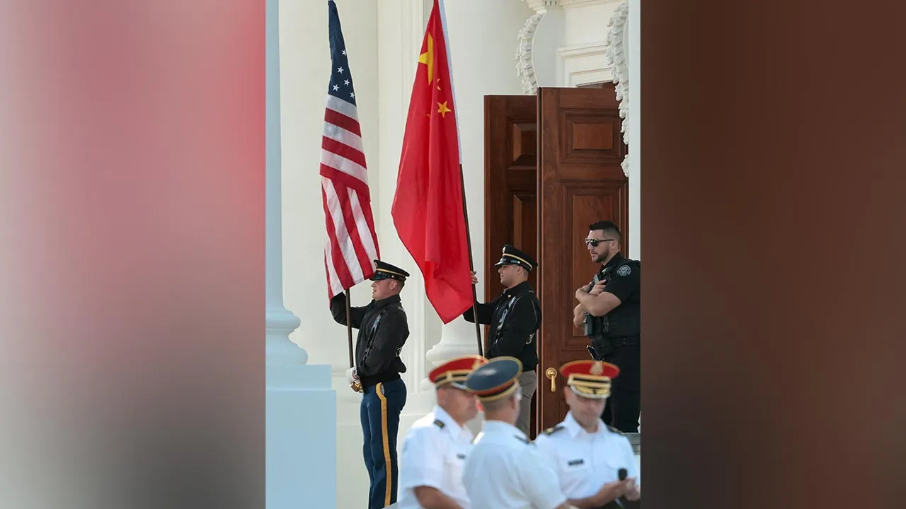 Members of a U.S. military honor guard rehearse an arrival ceremony with a Chinese flag and U.S. flag ahead of Chinese President Xi Jinping’s state visit next week with U.S. President Donald Trump at the White House in Washington, D.C., U.S., September 16, 2026. REUTERS/Jonathan Ernst