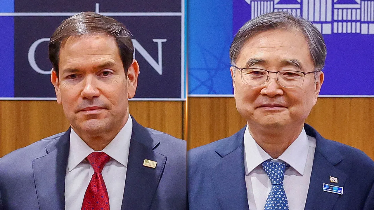 FILE PHOTO: U.S. Secretary of State Marco Rubio poses for a photo with South Korean Foreign Minister Cho Hyun during a trilateral meeting, on the sidelines of the NATO leaders' summit, in Ankara, Turkey, July 7, 2026. REUTERS/Yves Herman/Pool/File Photo