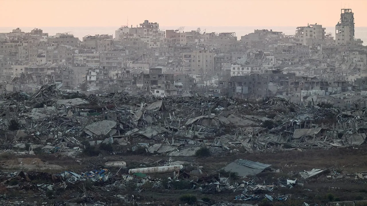 Destroyed and damaged buildings remain in Gaza, as seen from the Israeli side of the border, September 23, 2026. REUTERS/Amir Cohen