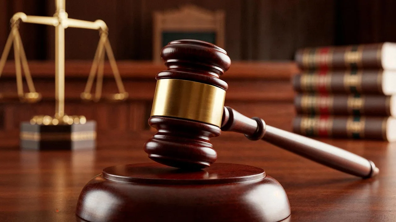 Gavel and scales of justice in courtroom -- Freepik