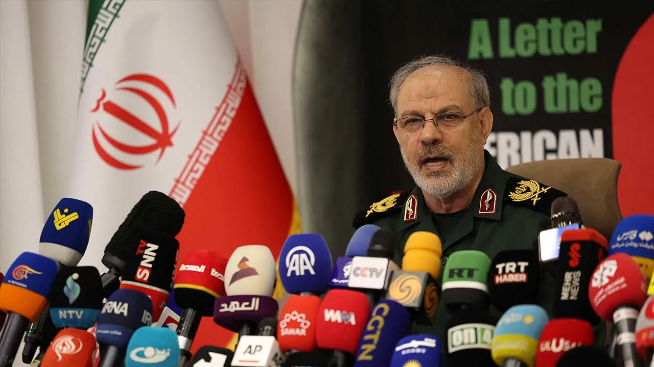 IRGC spokesperson Hossein Mohebbi speaks during a press conference in Tehran, Iran, September 29, 2026. Majid Asgaripour/WANA (West Asia News Agency) via REUTERS ATTENTION EDITORS - THIS PICTURE WAS PROVIDED BY A THIRD PARTY. ISRAEL OUT. NO COMMERCIAL OR EDITORIAL SALES IN ISRAEL. NO ACCESS FOR ISRAELI MEDIA. NO USE BBC PERSIAN. NO USE VOA PERSIAN. NO USE MANOTO. NO USE IRAN INTERNATIONAL. NO USE RADIO FARDA. DIGITAL: NO USE BBC PERSIAN. NO USE VOA PERSIAN. NO USE MANOTO. NO USE IRAN INTERNATIONAL. NO USE R