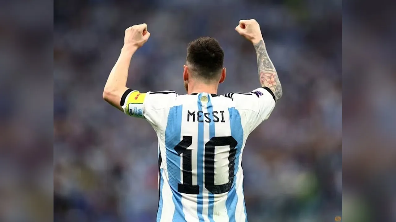 Soccer Football - FIFA World Cup Qatar 2022 - Semi Final - Argentina v Croatia - Lusail Stadium, Lusail, Qatar - December 13, 2022 Argentina's Lionel Messi celebrates scoring their first goal REUTERS/Carl Recine/File Photo