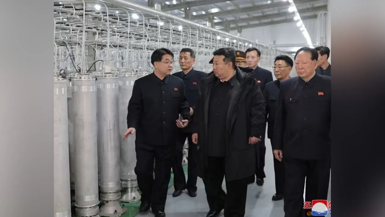 North Korean leader Kim Jong Un visits the country's nuclear material production base and nuclear weapons institute, at an undisclosed location in North Korea on Jan 29, 2025. (Photo: REUTERS/KCNA)