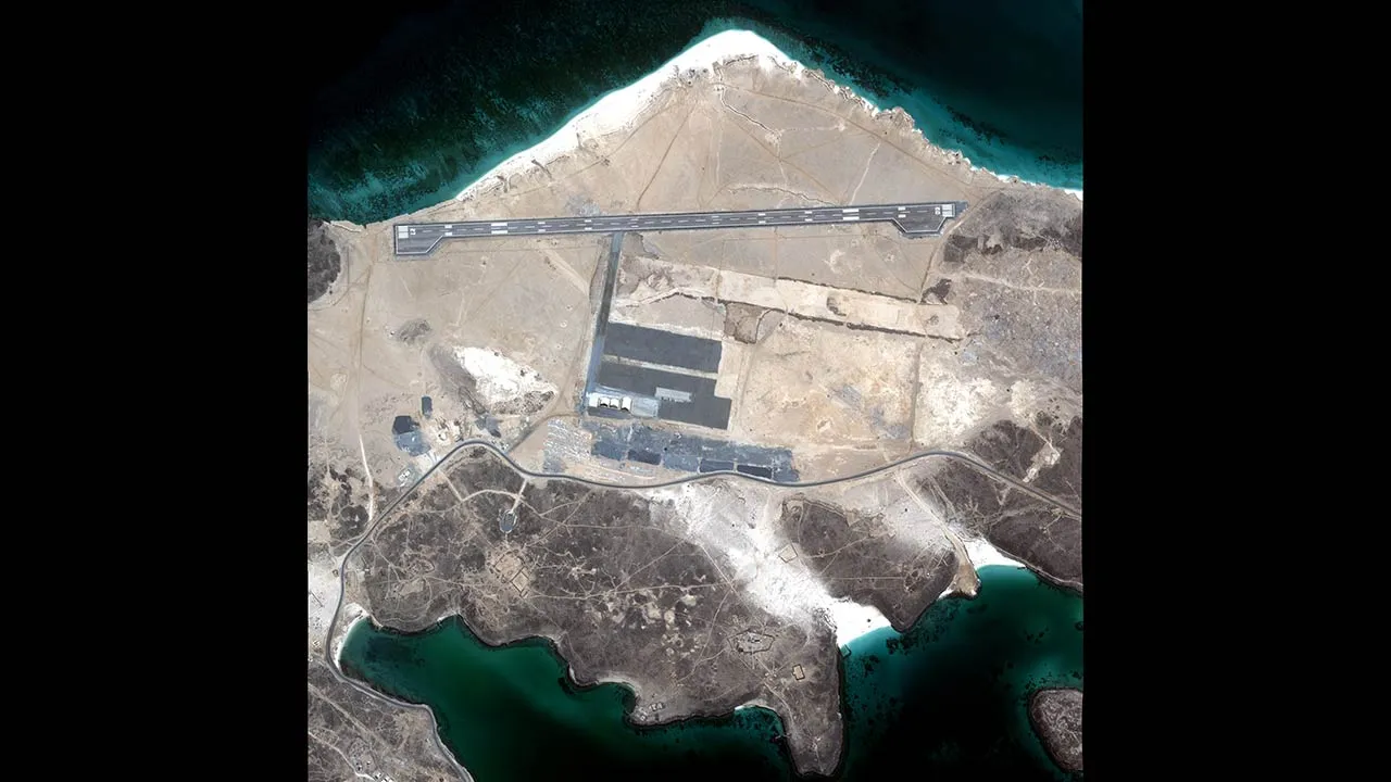 A satellite view shows Perim island in Yemen, September 11, 2026. According to Yemen's government Iran-aligned Houthis reached the strategic island of Perim in the Bab el-Mandeb Strait on Friday in a move to tighten their grip on a vital global shipping route. Pleiades Neo © Airbus DS 2026 /Handout via REUTERS
