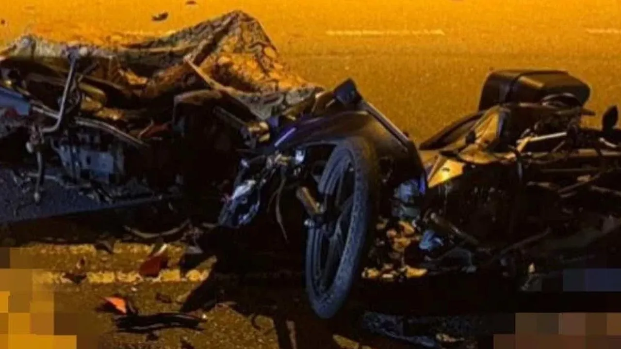 Dua penunggang motosikal maut selepas bertembung di Jalan Gapam berhampiran Petronas Bemban pada Khamis. -- SINAR HARIAN