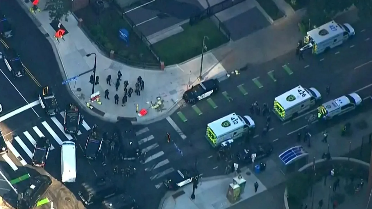Police respond to a shooting authorities said involved multiple victims in Minneapolis, Minnesota, U.S., September 2, 2026 in a still image from aerial video. ABC AFFILIATE KSTP/ via REUTERS NO RESALES. NO ARCHIVES. THIS IMAGE HAS BEEN SUPPLIED BY A THIRD PARTY. MANDATORY CREDIT