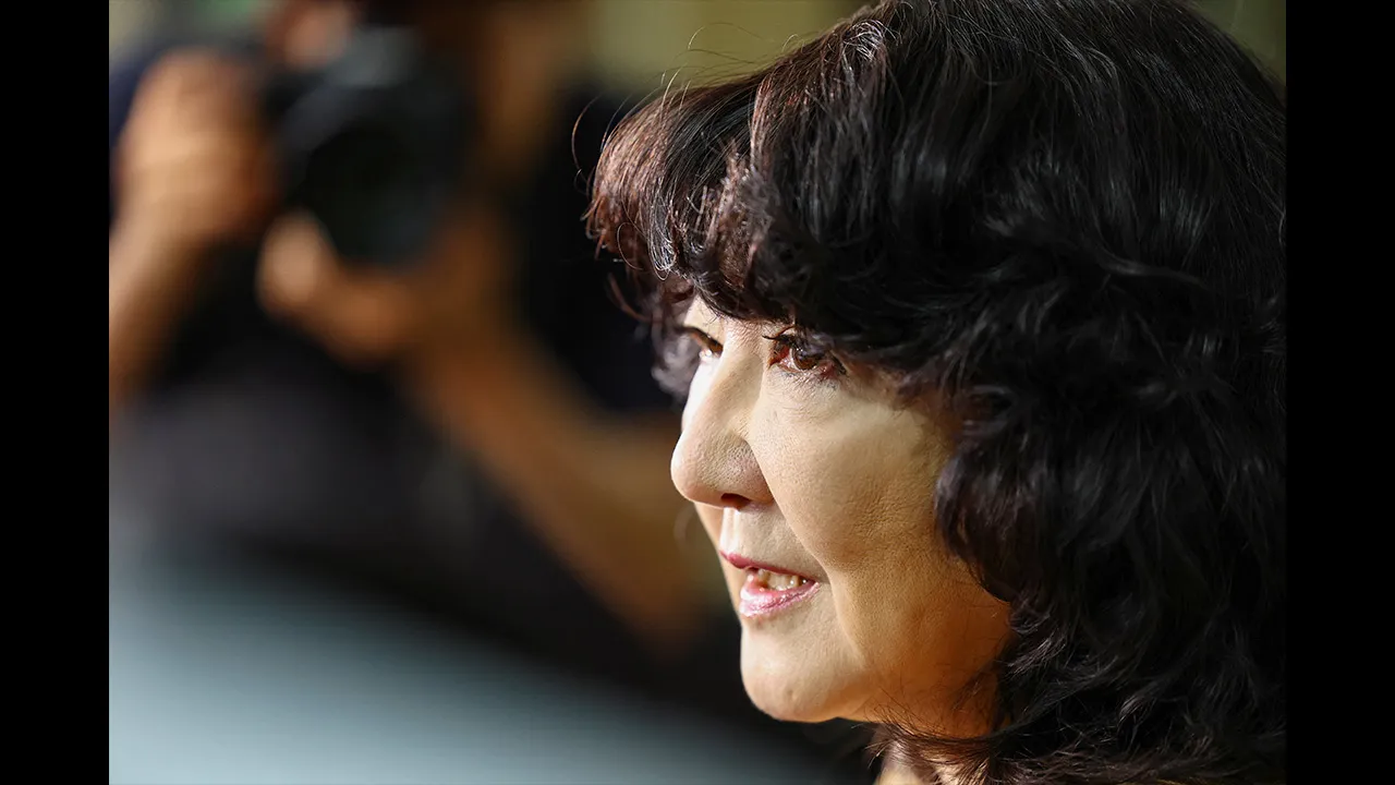 Japan's Finance Minister Satsuki Katayama speaks to the media about the U.S.-Japan joint forex action upon her arrival at the Finance Ministry in Tokyo, Japan, August 3, 2026. REUTERS/Issei Kato