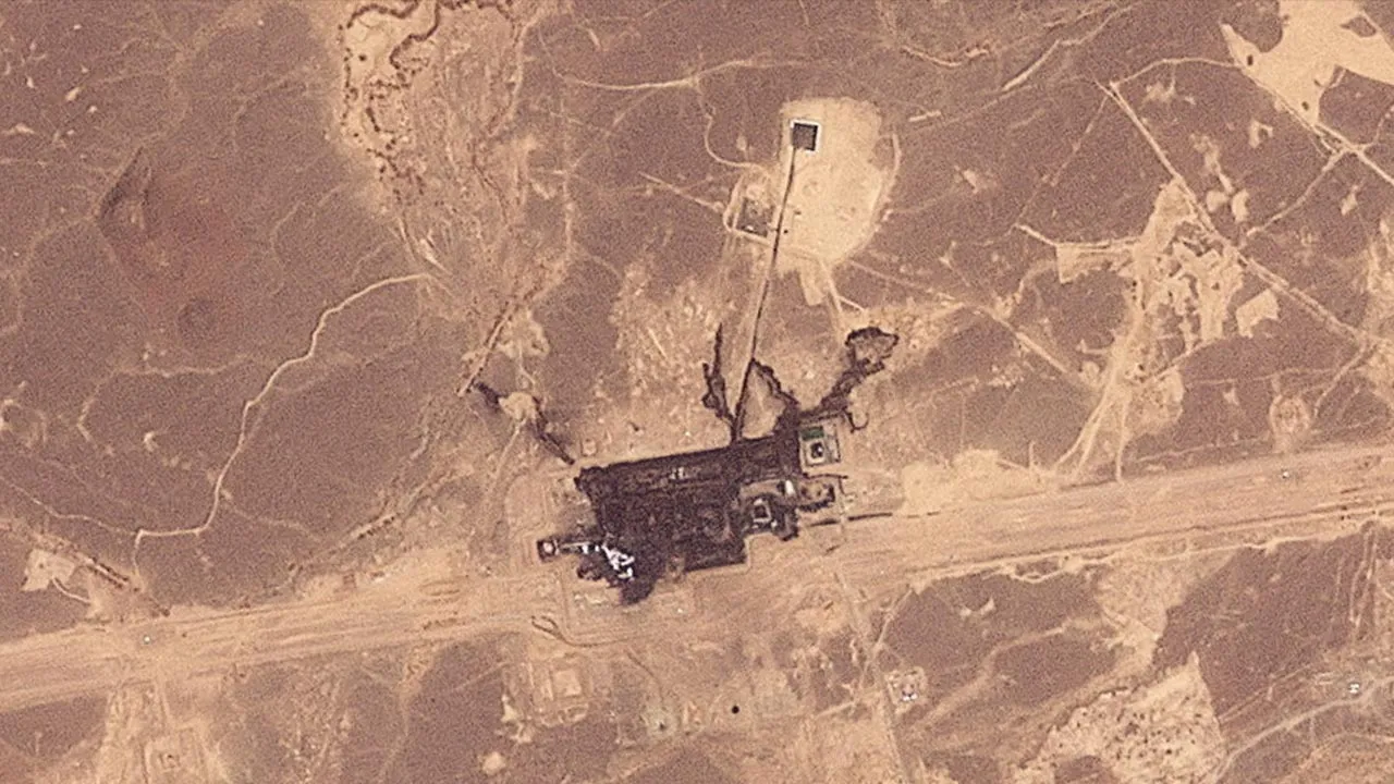 Satellite image shows damage to the East-West pipeline facility in the Hejaz Region, Saudi Arabia, on September 11, 2026. 2026 Planet Labs PBC/Handout via REUTERS