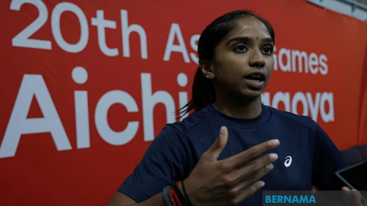 Bintang skuasy wanita negara, S. Sivasangari ketika ditemui pada sesi latihan sebagai persiapan akhir sempena Sukan Asia Aichi-Nagoya 2026 di Nagoya Kinjo Futo Arena semalam.