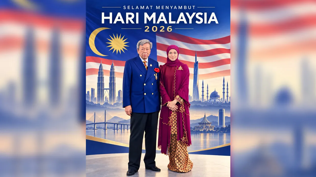16 September 2026 ~ DYMM Sultan Selangor Sultan Sharafuddin Idris Shah Alhaj dan DYMM Tengku Permaisuri Selangor Tengku Permaisuri Hajah Norashikin berkenan menzahirkan ucapan Selamat Menyambut Hari Malaysia 2026 kepada seluruh rakyat Malaysia._FB Selangor Royal Office