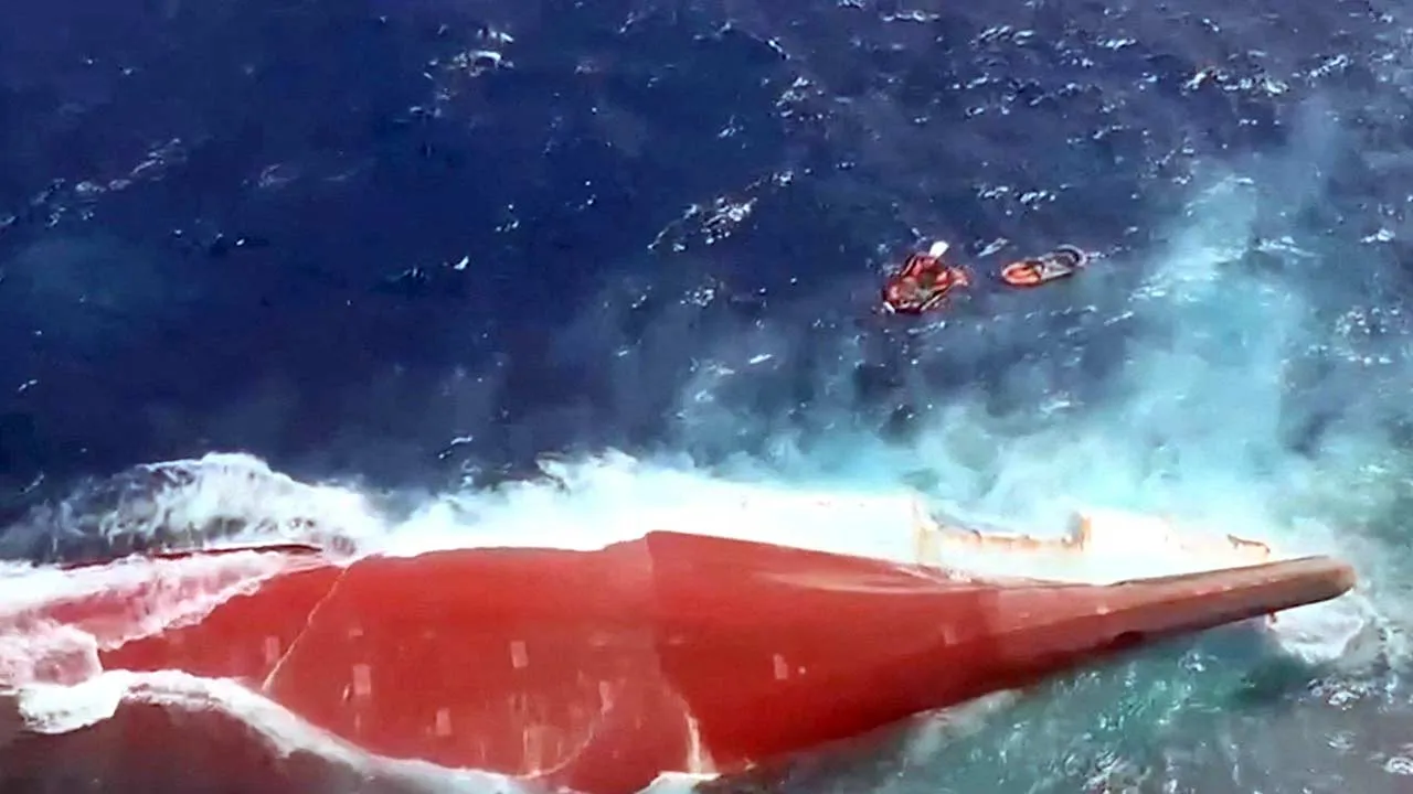 An aerial view of the Virgo Transport 8 ferry that capsized in Indonesia's Java sea, September 13, 2026, in this still image taken from video. BASARNAS/Handout via REUTERS THIS IMAGE HAS BEEN SUPPLIED BY A THIRD PARTY. NO RESALES. NO ARCHIVES. MANDATORY CREDIT REFILE - CHANGING FROM "VIRGO TRANSPORT 8 PASSENGER SHIP" TO "VIRGO TRANSPORT 8 FERRY".