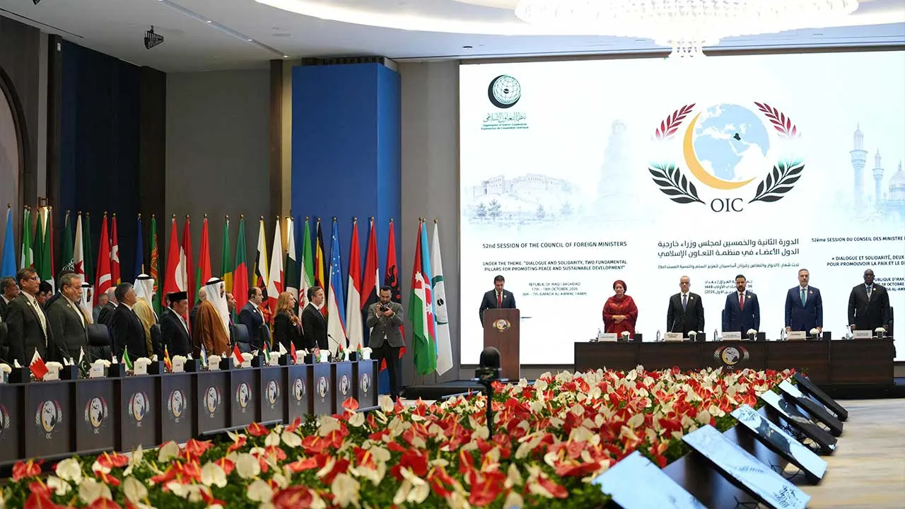 Iraq's Prime Minister Ali al-Zaidi, attends the opening session of the 52nd Organization of Islamic Cooperation (OIC) Council of Foreign Ministers, in Baghdad, Iraq, October 17, 2026. Iraqi Prime Minister's Media Office/Handout via REUTERS THIS IMAGE HAS BEEN SUPPLIED BY A THIRD PARTY