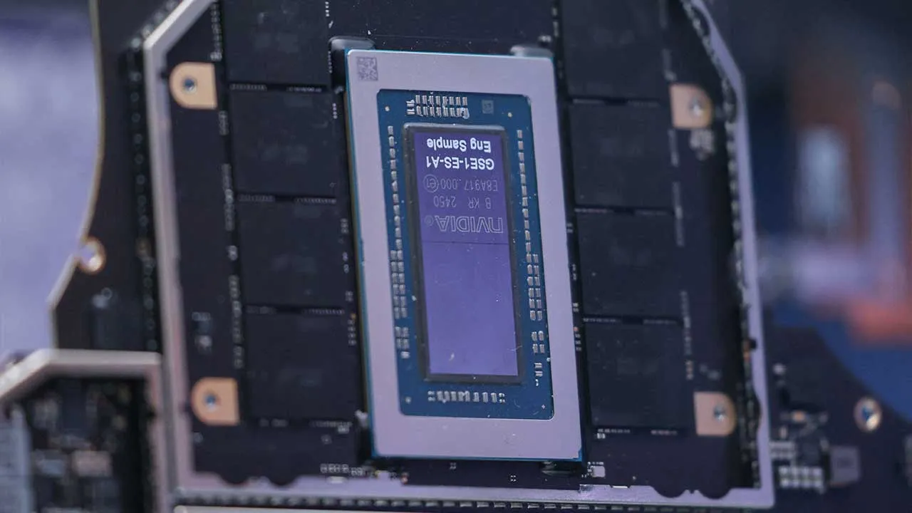Nvidia’s new RTX Spark chip sits on display, incorporated into the motherboard of a Surface Laptop Ultra, at Microsoft Windows & Surface event in San Francisco, California, US, October 7, 2026. REUTERS/Manuel Orbegozo