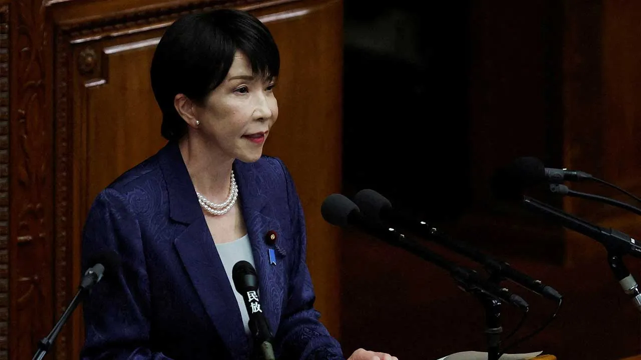 Japan's Prime Minister Sanae Takaichi delivers her policy speech at the parliament, in Tokyo, Japan, October 5, 2026. REUTERS/Kim Kyung-Hoon REFILE - QUALITY REPEAT