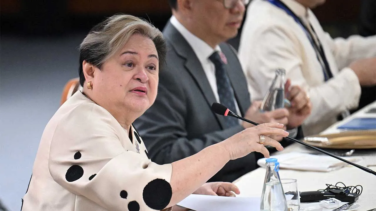 FILE PHOTO: Philippine Foreign Secretary Theresa Lazaro holds a bilateral meeting with China's Foreign Minister Wang Yi (not pictured) on the sidelines of the Association of Southeast Asian Nations (ASEAN) Foreign Ministers' Meeting in Pasay, Metro Manila on July 22, 2026. TED ALJIBE/Pool via REUTERS/File Photo