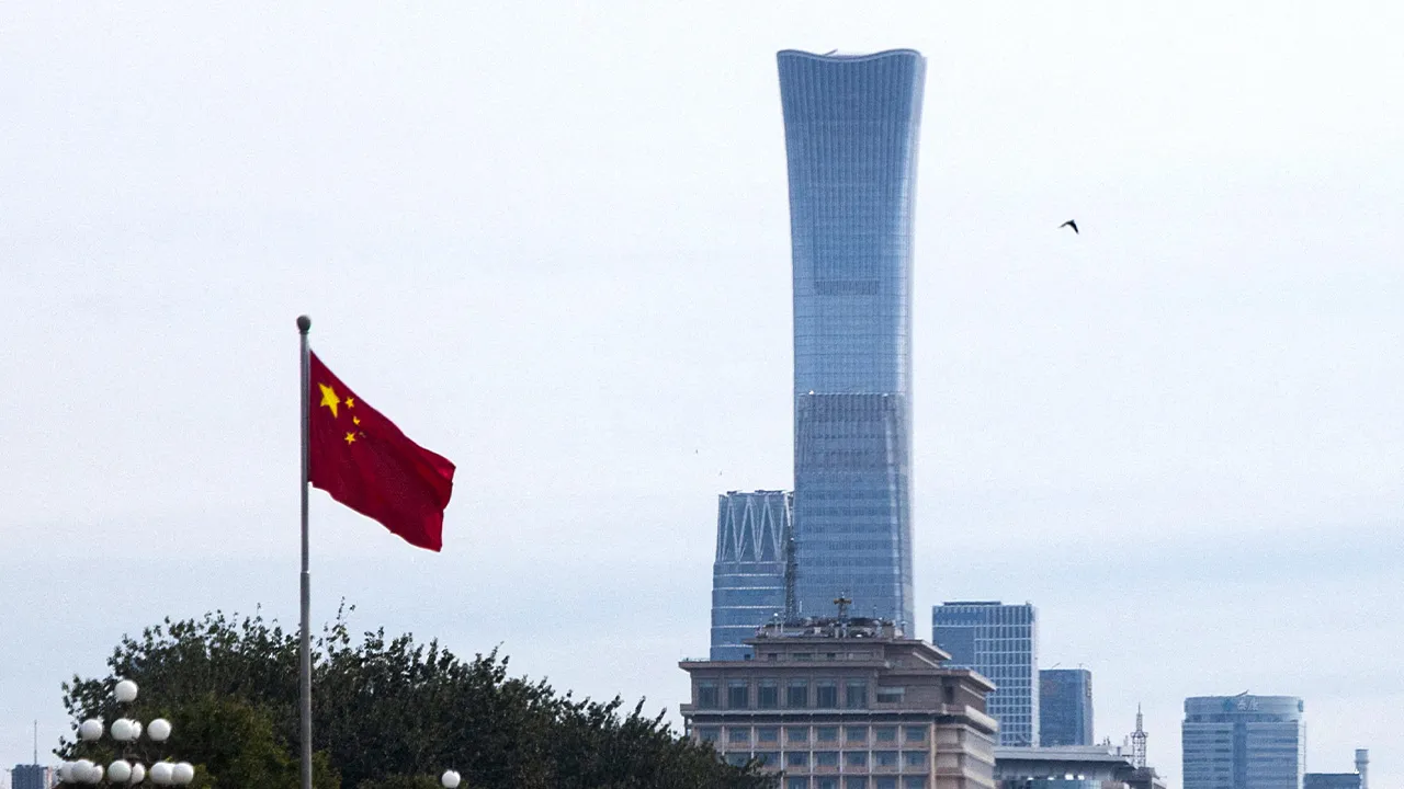 hinese national flag flies in front of skyscrapers of the Central Business District (CBD) as China’s Communist Party leaders open the fifth plenary session of the 20th Central Committee behind closed doors, in Beijing, China, October 26, 2026. REUTERS/Maxim Shemetov