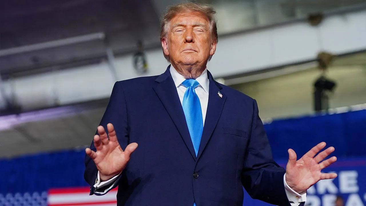 US President Donald Trump gestures during a rally at Pinnacle Bank Expo Center in Grand Island, Nebraska, US, October 5, 2026. REUTERS/Nathan Howard