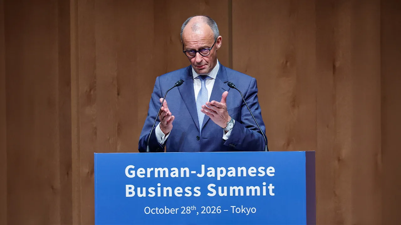 German Chancellor Friedrich Merz speaks at the Japan-Germany Business Summit in Tokyo, Japan, October 28, 2026. - REUTERS/Kim Kyung-Hoon