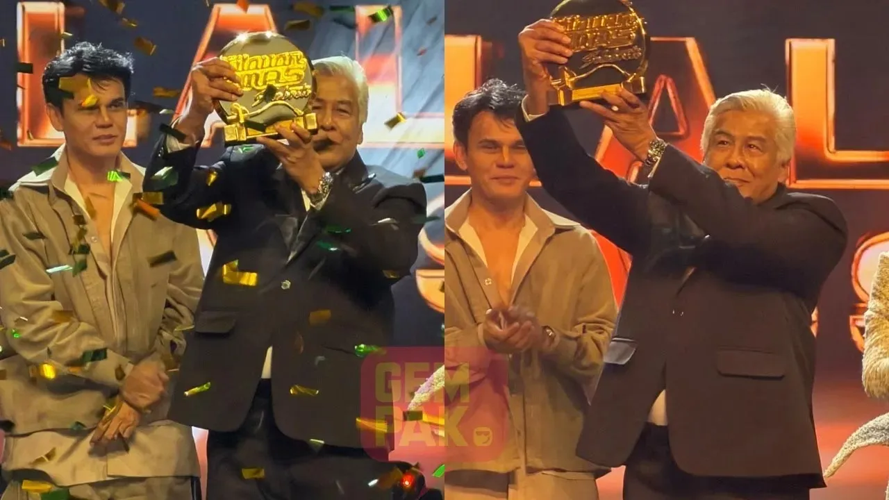 Datuk Jalaluddin Hassan dinobatkan juara Kilauan Emas Selebriti edisi pertama selepas persembahan lagu Bollywood dan My Way di konsert akhir. -- GEMPAK