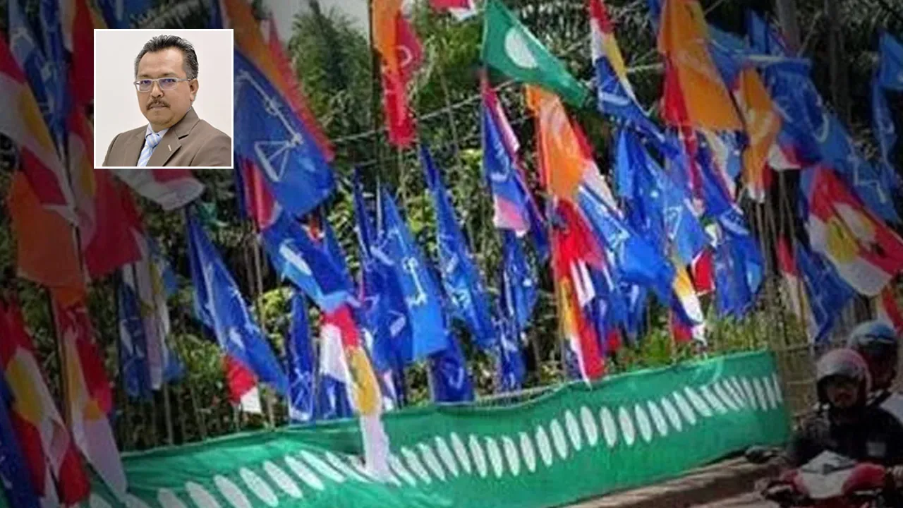 bendera kempen pru/prk BN dan Pas dan Prof Dr Rusdi Omar
