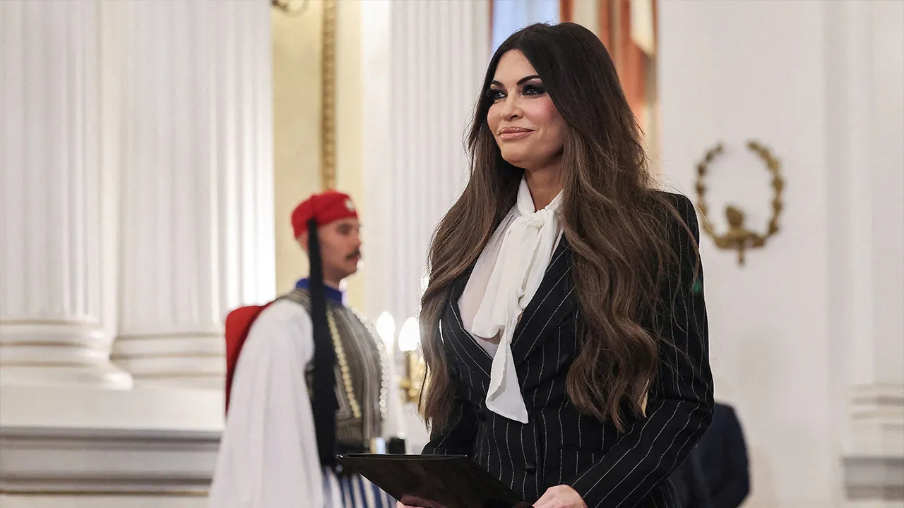 FILE PHOTO: Incoming U.S. Ambassador to Greece, Kimberly Guilfoyle presents her credentials to the Greek president (not pictured) at the Presidential Palace in Athens, Greece, November 4, 2025. REUTERS/Louisa Gouliamaki/File Photo