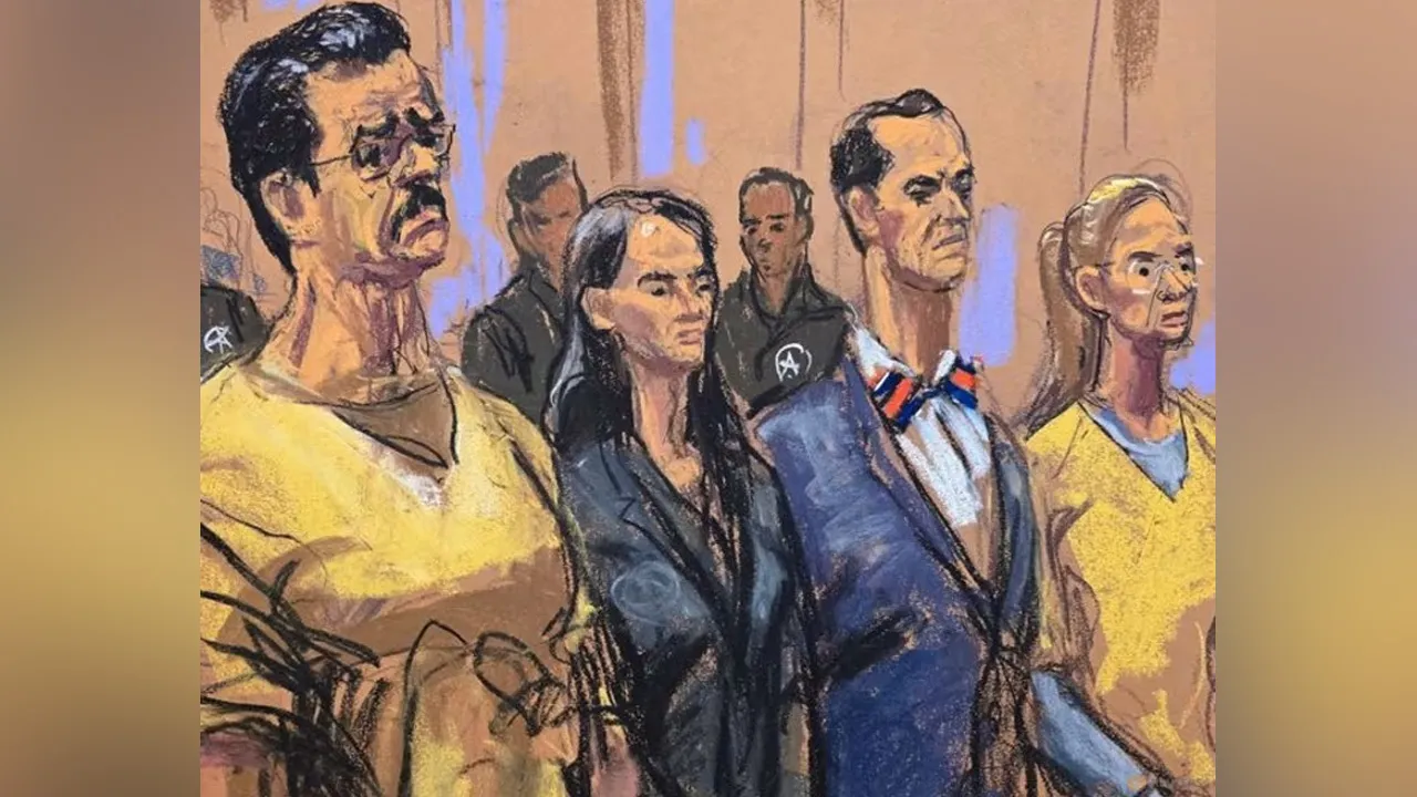 Ousted Venezuelan President Nicolas Maduro and his wife, Cilia Flores, stand with Maduro's lawyer Anna Estevao and Flores' lawyer, Mark Donnelly in New York City, US, Jul 22, 2026. (Photo: REUTERS/Jane Rosenberg)