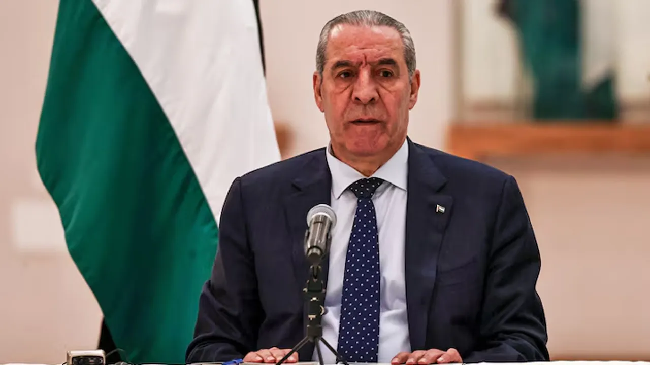 Palestinian vice president Hussein al-Sheikh attends a meeting with ambassadors in Ramallah, in the occupied West Bank, on February 10, 2026. ZAIN JAAFAR/Pool via REUTERS