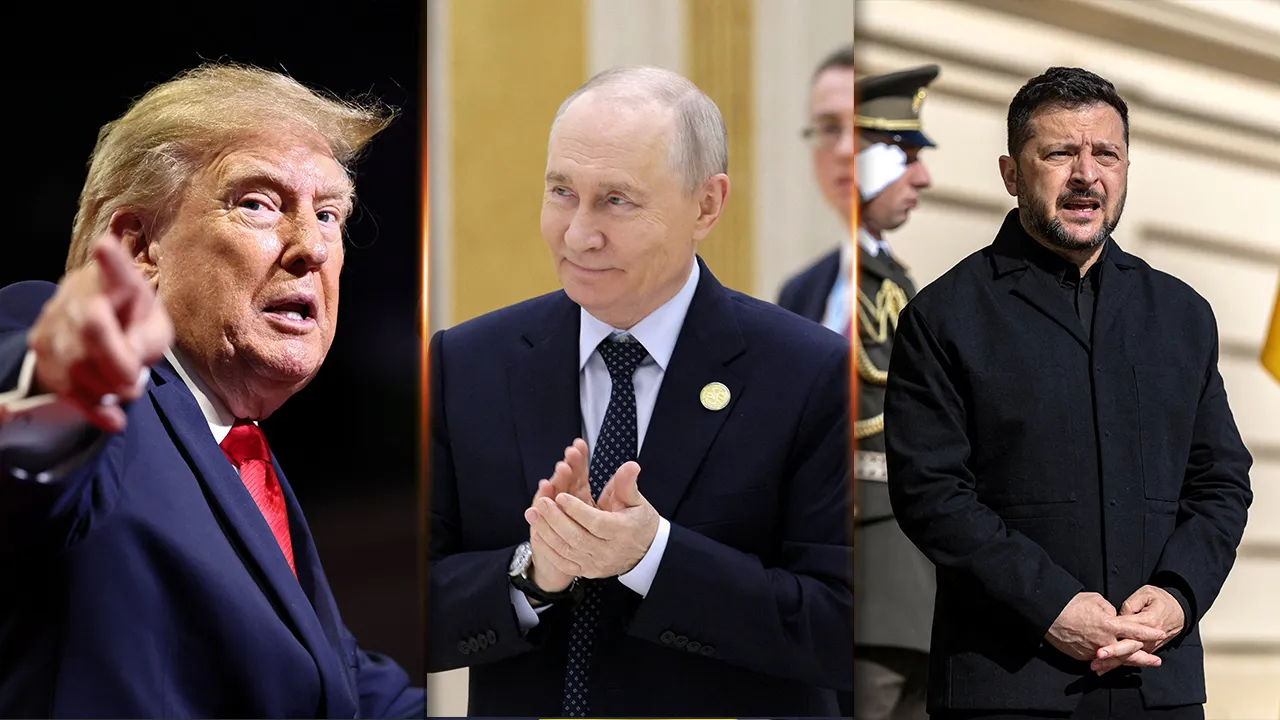 Presiden Amerika Syarikat (AS), Donald Trump, Presiden Rusia, Vladimir Putin dan Presiden Ukraine, Volodymyr Zelenskyy